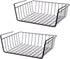 Set of 2 removable metal hanging baskets - organizer - closet hanging basket - suitable for desks, kitchens, refrigerators, bathrooms, cabinets, cupboards - storage - black
