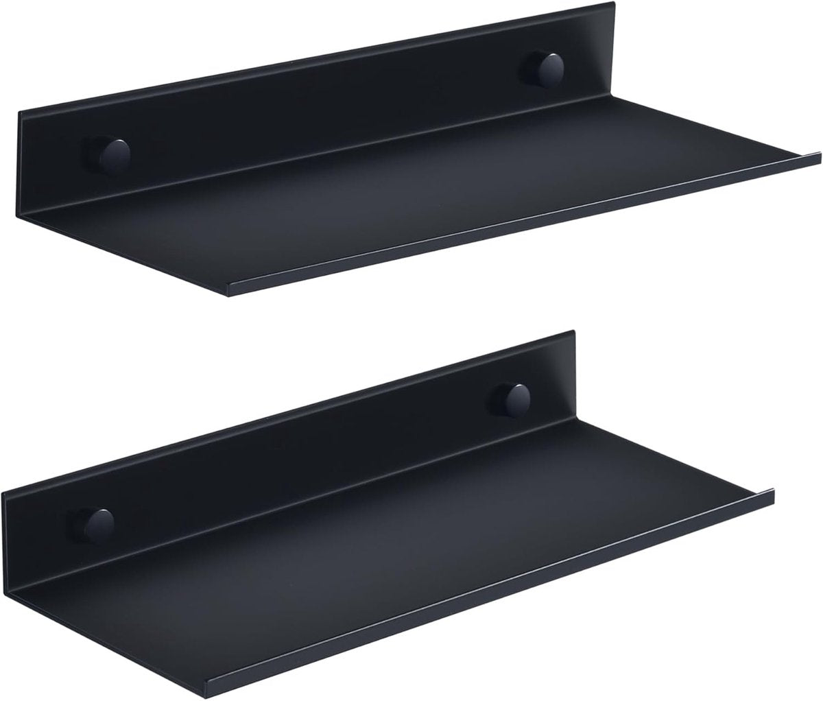 Bathroom Shelf - Wall-Mounted Shower Shelf - 2 Pieces - Soap Holder - Shelf - Modern Design Wall Shelves 30 cm - Bathroom Rack - Organizer - Metal Wall Shelf - Shower Shelf - for Bathroom, Living Room, Kitchen, Office - Shampoo Rack - Black
