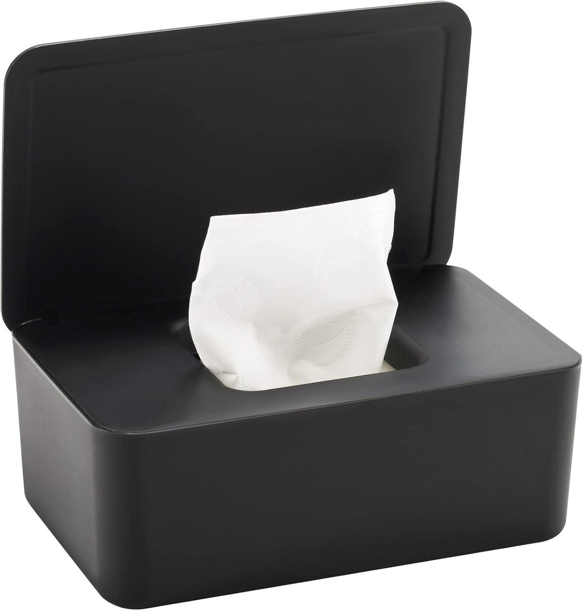 Tissue Holder - Tissue box - Tissue container - Storage box for Tissues - Dispenser box for wet wipes - Dustproof storage box for tissues - Box for baby wipes - Storage box - with lid - reusable box for wipes - for home, office - black