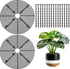 2 pieces - plant pot cover - 30 cm - Flowerpot grid - planter cover set - plantpot grid bottom protectors - with 16 posts - plant covers - for indoor and outdoor gardening - plant protectors - keeps cats and squirrels out of the flowerpot - black
