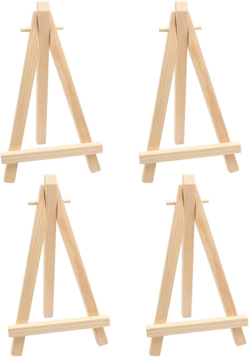 4 pieces - Table easel - Painting easel stand - Painting easel - Desk easel - Wooden easel - Wooden stand - Mini wooden stand - Display rack - mini painting easel - Home decoration - for photos, weddings, birthdays - 8*15 cm