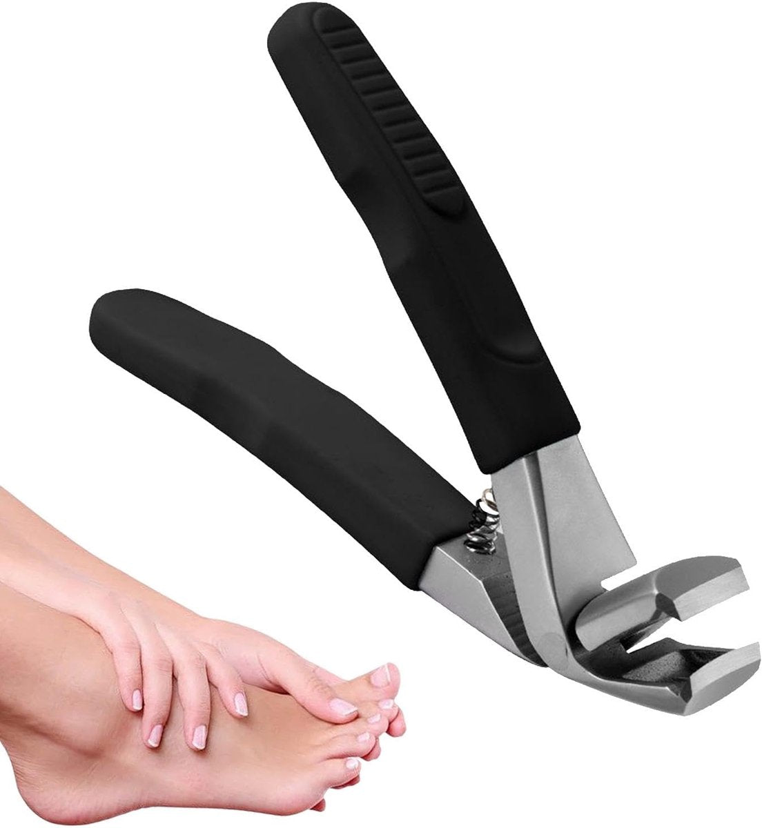 Nail clippers - Toenail clippers - Nail clippers for seniors - Large nail clippers - Nail clippers for men - Toenail clippers with wide opening and long handle - for men and women - black
