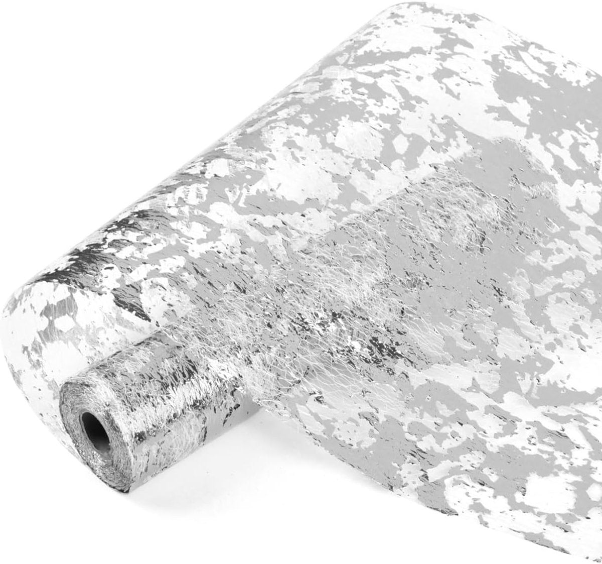 Table Runner - 28*275 cm - Silver Table Runner - Silver Gold Foil Table Runner - Tablecloth - Polyester Table Runner - Sparkling Metal Mesh Roll Table Runner - for Wedding Decorations, New Year's Decorations, and Birthday Parties