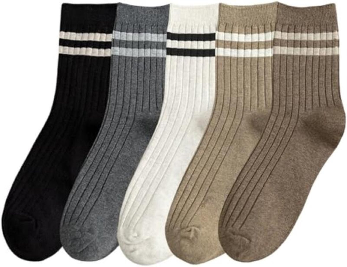 Socks - 5 Pairs of Socks - Men's Socks Value Bundle Size 40/46 - Men's Socks - Stockings - Men's Socks Solid Color - Long Socks - Autumn Socks - Soft, absorbent, breathable - For Casual, Business, Sports and Leisure - For Autumn and Spring