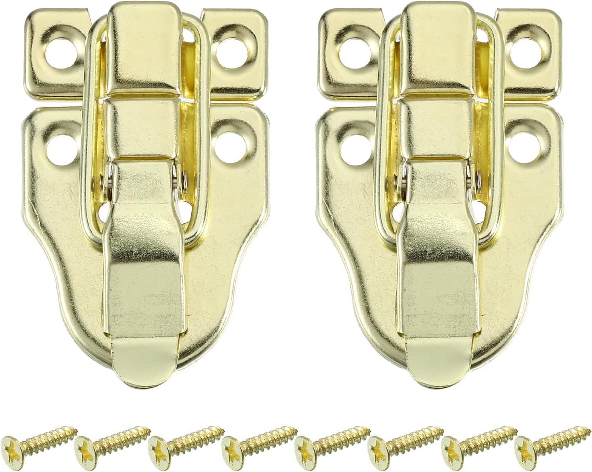 pieces - 58*40 mm - lock - cabinet locks - box lock - toggle lock - metal box toggle lock - with mounting screws - for jewelry box - wooden cabinet - decorative - gold