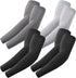 4 pairs of sleeves - Unisex - Sleeves - Ultralight sleeves - Arm Sleeve - UV protection for arms - Sunscreen Sleeve Ice Side Arm Sleeves - Comfort Cooling Sports Compression Sleeves - Ideal for sports, cycling, golfing - Black/Grey/Dark Grey