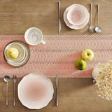 Table runner - tablecloth - Bohemian style table runner - pink table runner - with knotted tassel - farmhouse woven home decor - pink - 30*240 cm