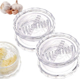 Garlic Twister - 2 pieces - Garlic Press - Suitable for Garlic - Manual Garlic Press - Kitchen Gadget Press - Garlic Presses - Ginger Press - for chopping garlic, onions, ginger, herbs and nuts - Transparent