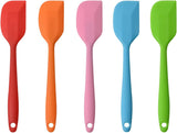 5 pieces - Silicone spatulas - Dessert Spatula - Scraper - Baking Spatula - Kitchen Utensils - heat-resistant silicone spatulas - with non-stick coating - for cakes, creams, butter, pastries and desserts - 21*4 cm - red, pink, blue, green, orange