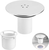 Shower Drain Cover - Chrome Shower Drain - Hair Drain Covers - 90 mm / 115 mm - Removable Top Piece - Fast Flow - Bathroom Drain - Bathroom Accessories - White