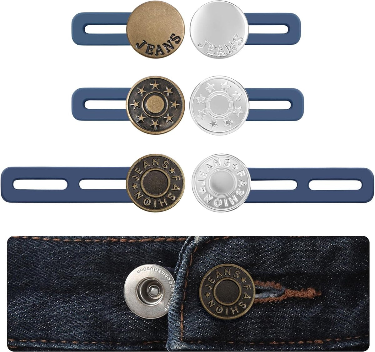 pieces jeans button extenders - Buttonhole Extender - Trouser Widening Button - Waistband Extenders - Unisex - Instant Waist Extender Buttons - Trouser Extender - Jeans Trouser Extender - No Sewing Required Jeans Waist Extenders