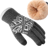 Women's Gloves - Men's Gloves - Men's / Women's Gloves - Winter Gloves - Knitted Glove with Fleece Lining - Touchscreen Glove - Extra Thick Gloves - Warm and Thick - for Cold Weather - Grey