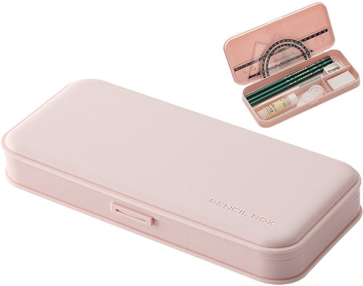 Pencil Case - Pen Pencil Case - Pencil Case - Pencil Case for Children and Adults - Exam Pencil Case - School Bag for Boys and Girls - plastic pencil case - pencil case - school supplies - compact stationery storage box - Back To School - Pink