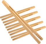 pieces - Food tongs - BBQ tongs - Meat tongs - Kitchen tongs - Bamboo Barbecue tongs - Toaster tongs - Cooking tongs - bamboo tongs - kitchen utensil - with easy grip - for fruit, bread, pickles, cheese, bacon, muffins, barbecue dishes - 18 cm