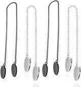 Napkin chain with clips - 4 pieces napkin chain - napkin clips - napkin clips with chain - 50 cm metal chain - Napkin clips - silver metal napkin clips - napkin clip chain - for seniors adults children - Silver & Black