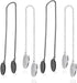 Napkin chain with clips - 4 pieces napkin chain - napkin clips - napkin clips with chain - 50 cm metal chain - Napkin clips - silver metal napkin clips - napkin clip chain - for seniors adults children - Silver & Black