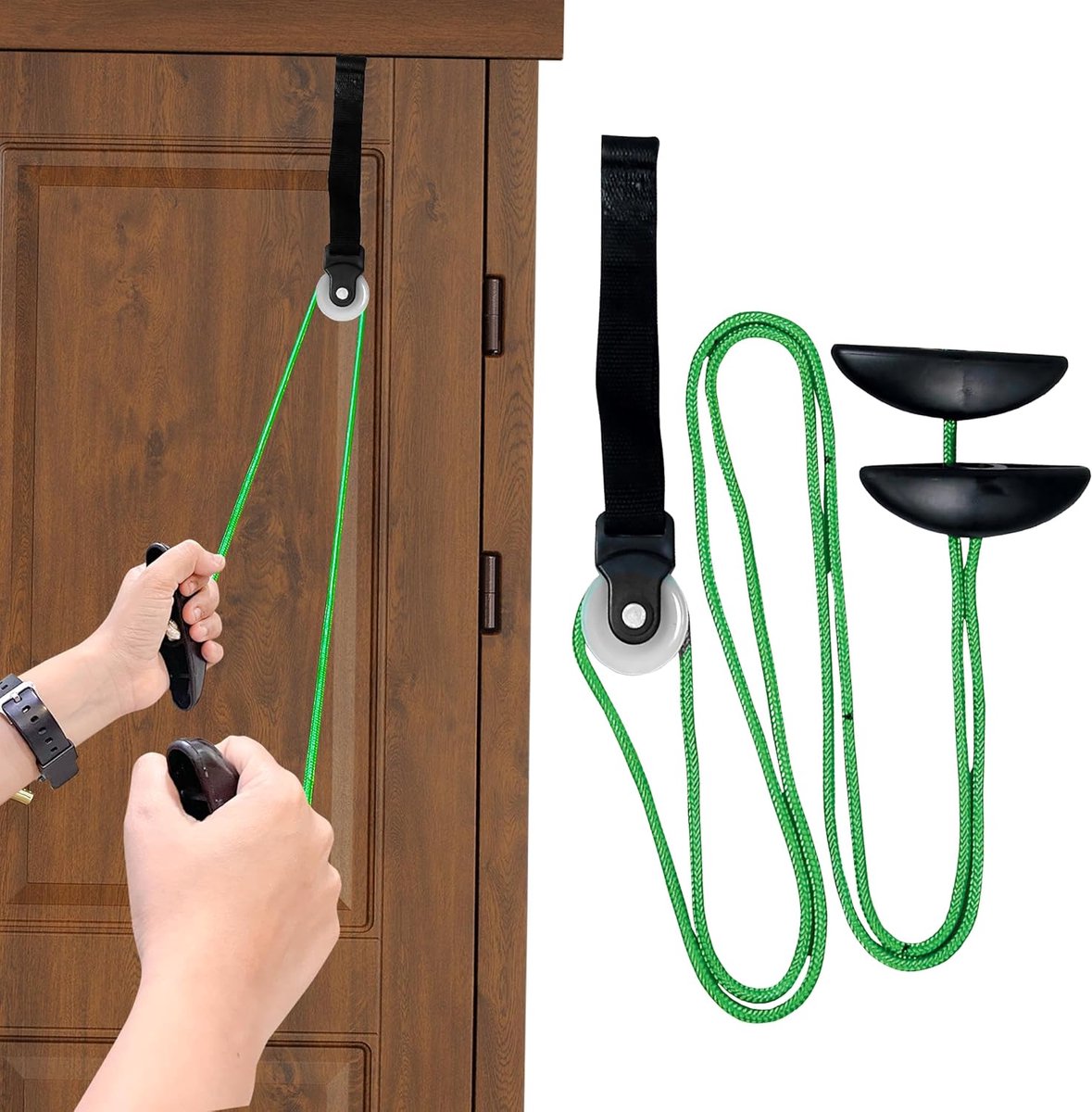 Shoulder Trainer - Shoulder Pulley - Shoulder Pulley Hand Support - Shoulder Pulley - Rehabilitation Exercise Device - Suspension Trainer - Shoulder Strap - for frozen shoulder and hand physiotherapy - Relieves Shoulder Pain - Green