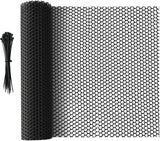 Plastic Fencing Net - 40 cm * 3 m - Chicken Wire - Cat Net - Dog Fencing - Bird Net - Pet Trap Net - Garden Mesh - Plastic Mesh - Plant Net - with 20 fixed straps - for dogs, cats, chickens and other small animals - Black