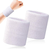 Sports wristband - 2 pieces Sweatbands - Sweatbands - Wrist - Wristbands - Wristbands - wrist headband - sports wristband - sports soft cotton wrist headband - absorbent terry cloth cuff - for gym tennis running basketball - White