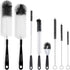 8-Pack Bottle Cleaning Brush Set - Cleaning Brush - Bottle Brush - Black bottle cleaner with long handle - for washing narrow wine/beer bottles/thermos flask/bottle cup/sports tank/kettle - lid brush - straw brush - Bottle cleaner