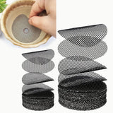 100 pieces - Round flowerpot mat - flowerpot mat - mesh garden mat - plant pot bonsai soil grid - for garden - prevents soil loss - drainage screens - 4.5 cm and 10 cm, 50 pieces each - black