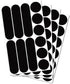 Black reflective strips for visibility in the dark