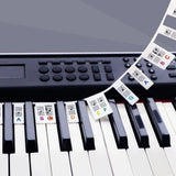 Piano/Keyboard Stickers - 88 keys - Removable Piano Key Stickers - piano stickers - Silicone - learn to play strip - Piano key stickers - Reusable - removable - with numbers - Easily Learn Music Notes - for beginners