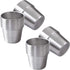 4 pieces - Stainless steel cup - 180 ml - Stackable stainless steel cups - metal cup - Double-walled insulated drinking cups Glasses - for home, restaurant, office, camping, party - 7.2*5.5*7.5 cm - silver