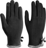 Gloves - women's gloves - winter gloves - Winter gloves - Insulated touchscreen gloves - touchscreen gloves for index finger - Cycling Gloves - Elegant and stylish - Black