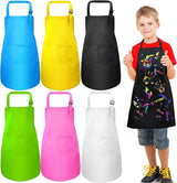 6x Children's Aprons - Children's Craft Apron - Kitchen Apron - Cooking Apron - Painting Apron - Adjustable - Painting Apron - Craft Apron - Children's Apron - For Baking, Gardening, Crafts, School, BBQ, Party - Size L, 6-14 Years