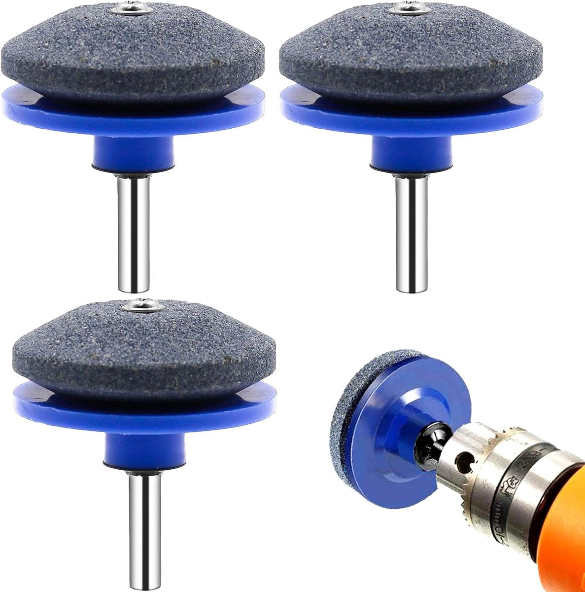 3 pieces - lawnmower blade sharpening - universal blade sharpener - for electric drill, lawnmower blade sharpener blade - grinding wheel - garden tool sharpener - for lawnmower - lawnmower accessories - 5*5.5 cm