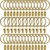 Metal Curtain Hooks with Clamps and Rings - 40 Pieces - Drapery Clip Hooks - Metal Curtain Rings - Decorative Curtain Rod Clips - Hooks - Shower Curtain Hanging Hooks with Clamp - Metal Curtain Rings with Clips - Gold