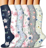Compression socks 6 pairs - compression socks for women - Sports compression stockings - Circulation compression socks - Compression socks for cycling - women's compression stockings - Stretchable - for Running, Athletic Sports - Long - S/M