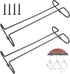 2 pieces - Wine glass holder - Glass hooks for shelf - Iron glass holder for glasses - Wall display holder - Hanging glass holders - Metal hanging glass holder - Display rack - hooks - for bars, wine cabinets, cupboards, restaurants - 26*11.5 cm - black