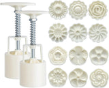 Set of 12 Cookie Cutters Set - Cookie Stamps - Cookie Shapes - Cookie Cutter Set - Mooncake Pan Set - Baking Pan - Cookie Cutter - Mooncake Die Stamps - Cookie Cutters - Flower Cookie Stamps - DIY Kitchen Tools - Maker 50g - Round