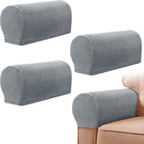 4 Pieces - Armrest Protection Covers - Protective Cover - Elastic Sofa Cover - Sofa Armrest Cover - Gloves for Sofa Armrests - Anti-Slip - Anti-Scratch - for Reclining Square, Curved, Tilted Armrest Cover - Grey
