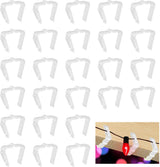 30 pieces - Christmas lighting clips - Light clips - Plastic clips - Lighting hooks - Party lighting clamps - festive string lights clips - hooks - for party decoration, gutter, fencing, roof edge - 49*42*13.7 mm - white