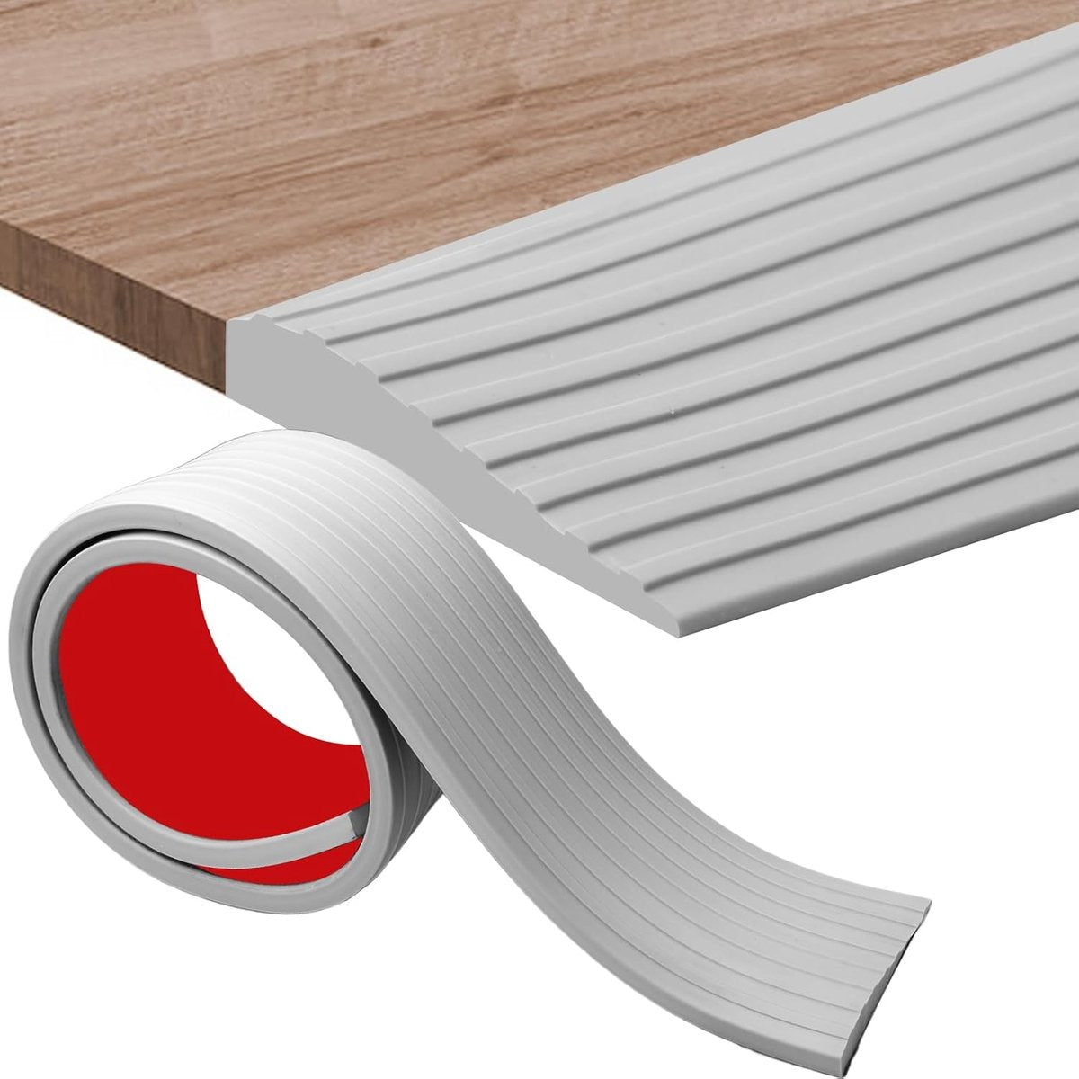 Threshold ramp - 1 m*10mm*50mm - Rubber threshold aid - Threshold ramps - Driveway ramp - Threshold ramps for doors - Loading ramp - Threshold plate - Anti-slip - self-adhesive rubber threshold ramp - for wheelchairs, strollers and scooters - grey