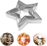 pieces - Cooking rings - star-shaped cookie mold - star-shaped cookie cutters - loaf pan - small cookie cutters - dessert rings - cake rings - baking molds - molds - for baking and cooking cakes, mousses, and desserts - silver