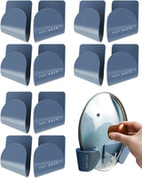Pot Lid Holder - Lid Holder - 6 Pieces - Lid Storage Rack - Adjustable - Kitchen Cabinet Organizer - Pot Lid Organizer - Adjustable Wall Mount Pot Lid Holder Cabinet Door - Cabinet Door Lid Organizer - Save More Space - Durable - Blue