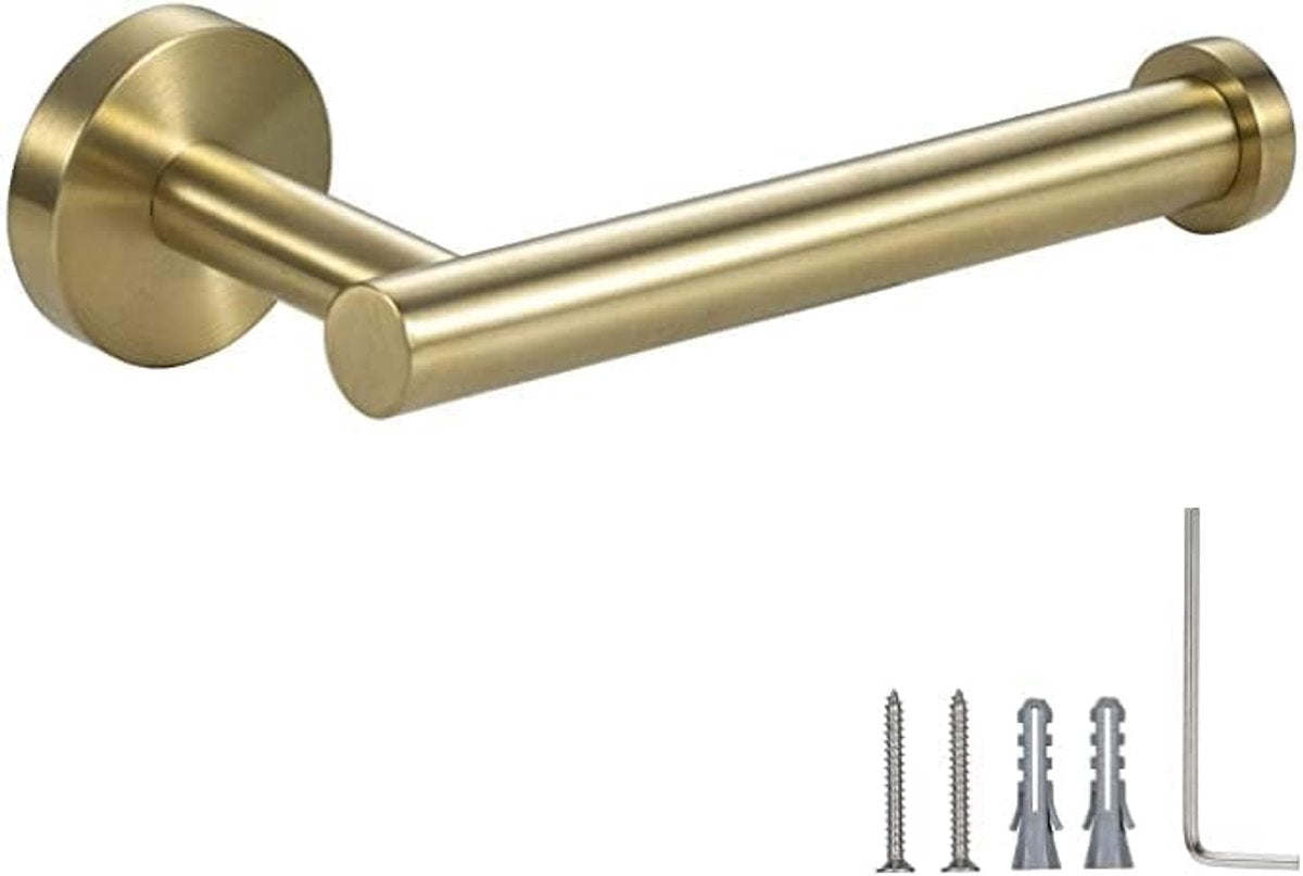 Wall-mounted toilet roll holder - Paper towel holder - waterproof - rustproof - 304 stainless steel toilet roll holder for bathroom - with screws - bathroom accessories - 163*80*47 mm - gold