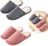 Slippers - 2 Pieces - women's slippers - men's slippers - House shoes - Grey men's slippers size 43-44 - Pink women's slippers size 39-40 - Couples - Nice and soft - Comfeet - Non-slip - Unisex - for autumn and winter - Pink and Grey