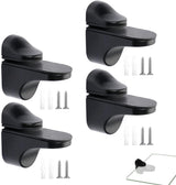 4 pieces - Glass clamp - Glass shelf brackets - Adjustable - Glass shelf bracket - fishmouth glass clip - wall mounting bracket - zinc alloy - furniture accessories - hardware accessories - with screws - for shelves of 3-20 mm thickness - 56*24*50 mm - bl