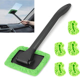 Window Squeegee - Car Cleaning Supplies - Window Washer - Windshield Cleaning Tool with 5 Reusable Towels - Car Window Squeegee - Car Interior Window Cleaning Tools - Car Wash Brushes - Window Squeegee