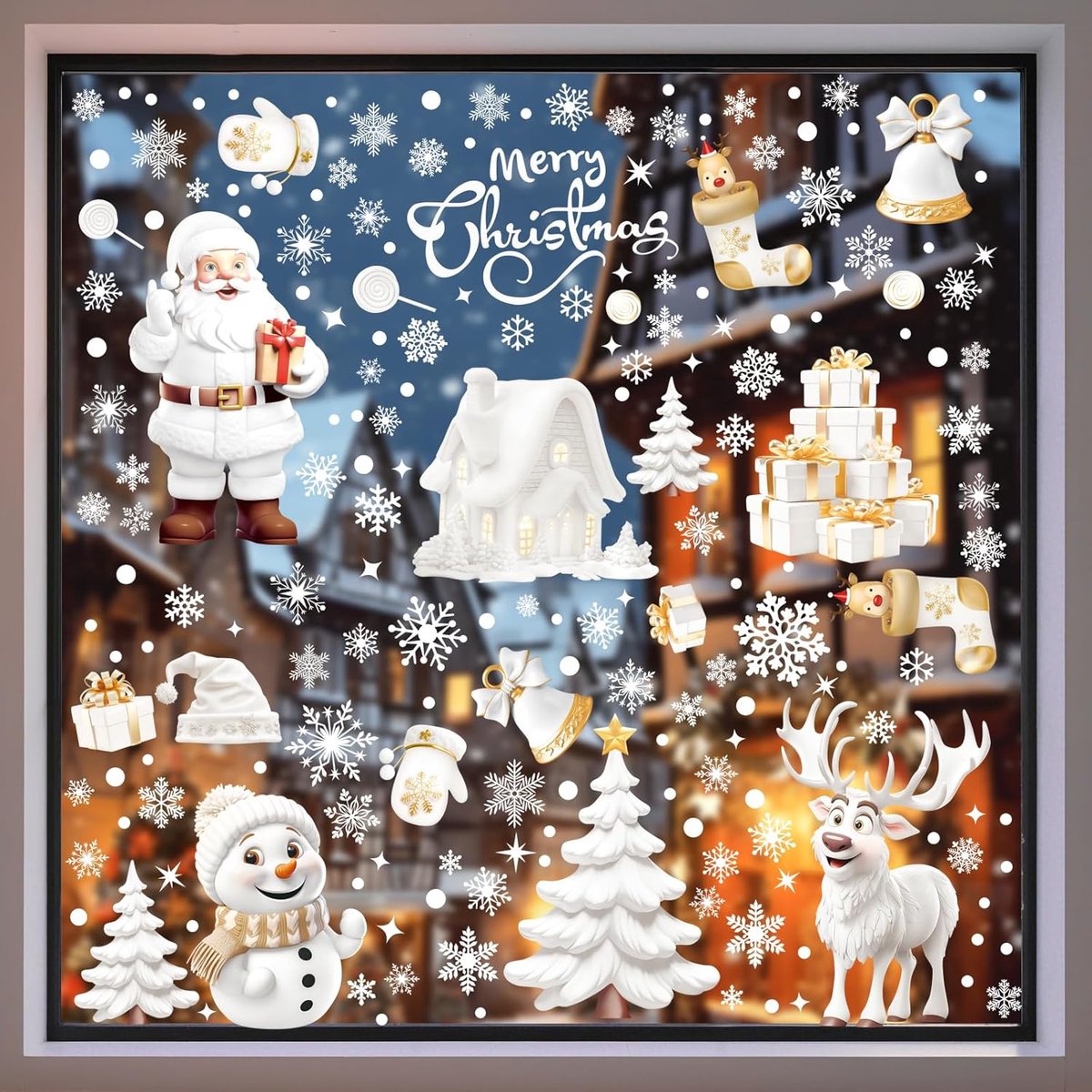 Christmas window stickers - 9 pieces - Window Decoration Stickers - Window Decoration Christmas - Christmas Decoration - Christmas Stickers - Window Stickers - Indoor Christmas Decoration - Reusable - Window Decoration - Christmas Decoration - PVC - Chris