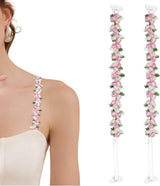 bra straps - 1 pair - replacement bra straps for women - elastic bra shoulder straps with floral pattern and lace - lace floral bra straps - non-slip bra straps - adjustable elastic shoulder pads