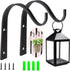2-Piece Plant Wall Rack - Wall Hook Hanging Basket - Flowerpot Hook - Plant Hook - Iron Wall Rack - Wall Decoration - Metal Plant Hook - For Vase, Bird Feeder, Plant - Lantern Hook - Wall Hook For Plants - Garden Hook - Black