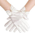 Gloves - Short satin gloves - Pearl glove - Wedding gloves - Satin tea party glove for ladies - Opera gloves - for tea party, tuxedo, dancing, wedding - 22*8 cm - white
