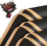 20 Sheets - Bouquet Wrapping Paper - 58x58 cm - Waterproof wrapping paper - floral paper - Valentine's wrapping paper - Floral Wrapping Paper - for bouquets, wrapping paper for craft projects, florist supplies, wedding and anniversary gifts - Black