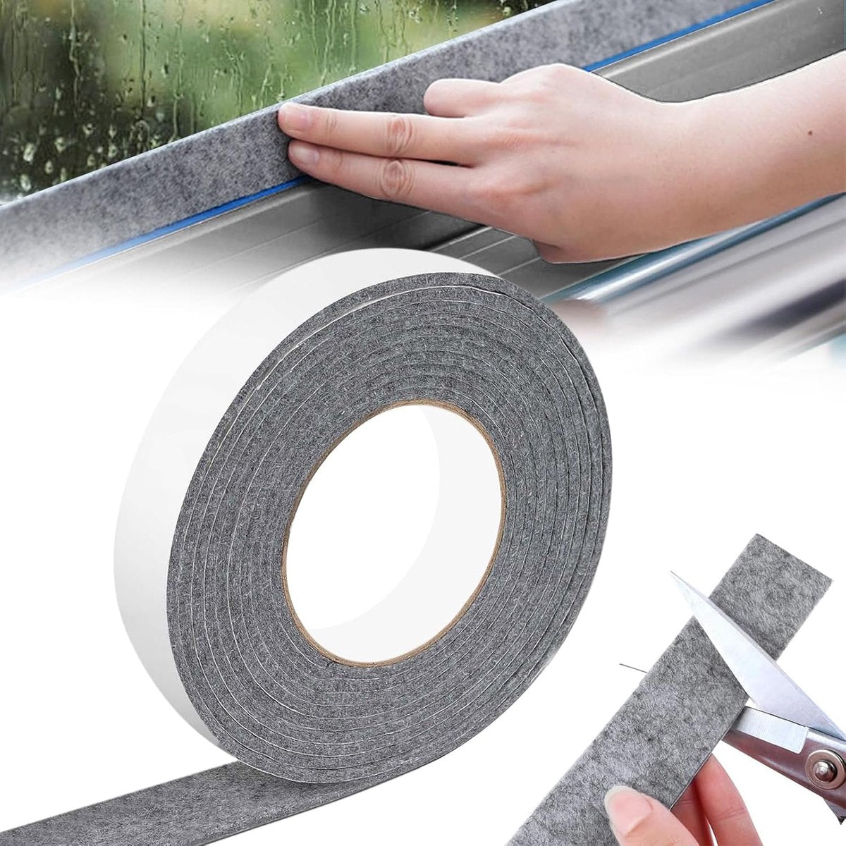 Moisture-resistant strips for windows - 3cm*4m - Absorbing condensation strips for window felt - Absorbent stickers - Self-adhesive strip - Anti-condensation felt pads - Anti-condensation strips for windows - Window glass Water-absorbing Sticker - Moistur